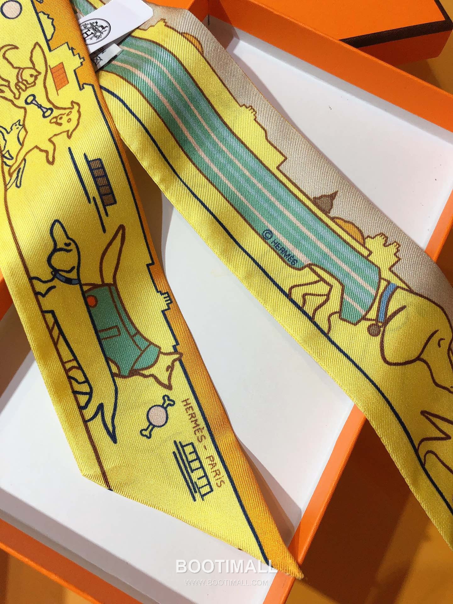 Hermes Paris Dog Twilly Silk Twill Multicolor Twilly Scarf 에르메스 파리 애견 트윌리 실크 트윌 멀티컬러 트윌리 스카프 86cm 6