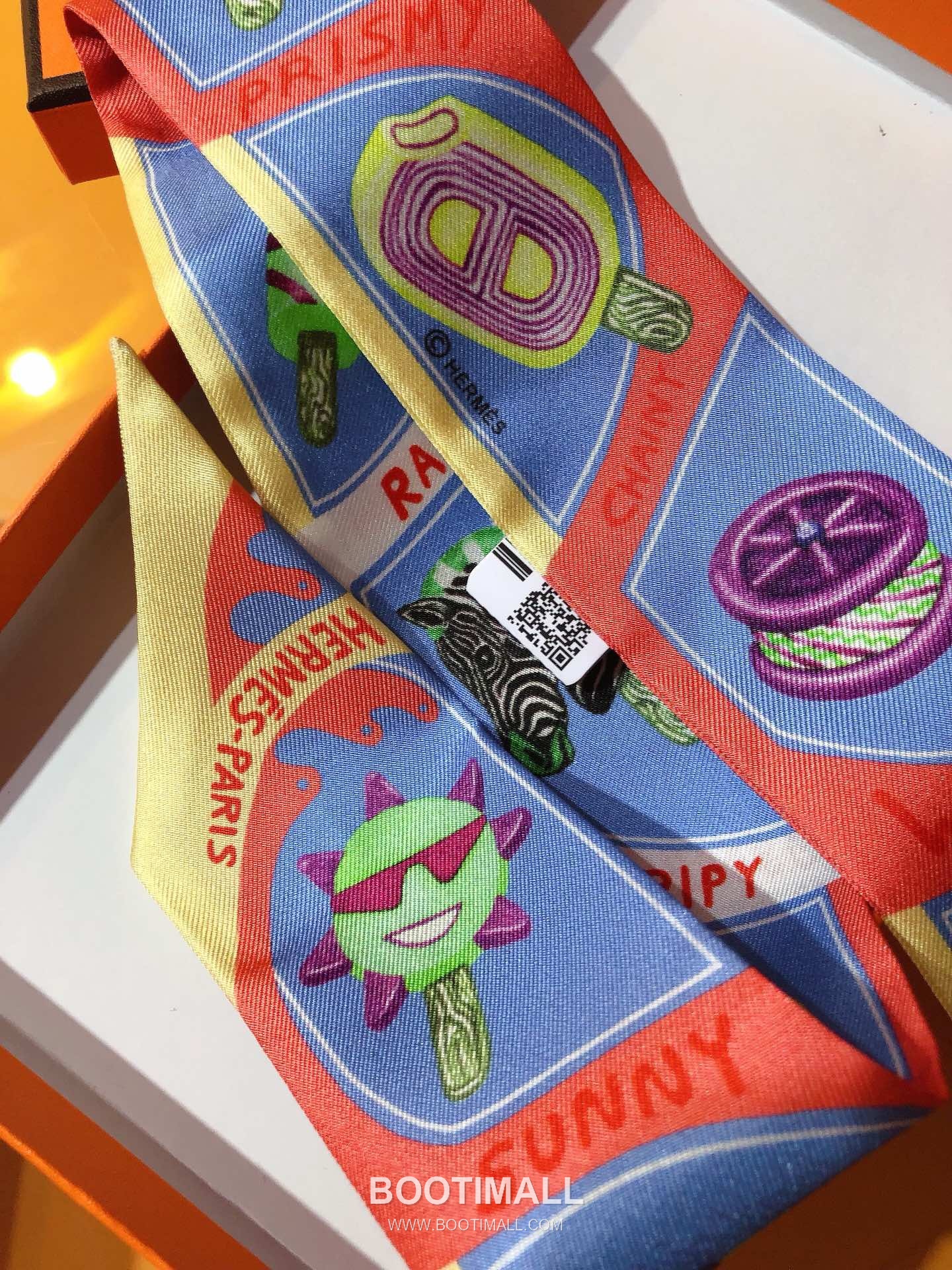 Hermes Twilly Silk Ribbon Silk Twill Multicolor Twilly Scarf 에르메스 트윌리 실크 리본 실크 트윌 멀티컬러 트윌리 스카프 86cm 6