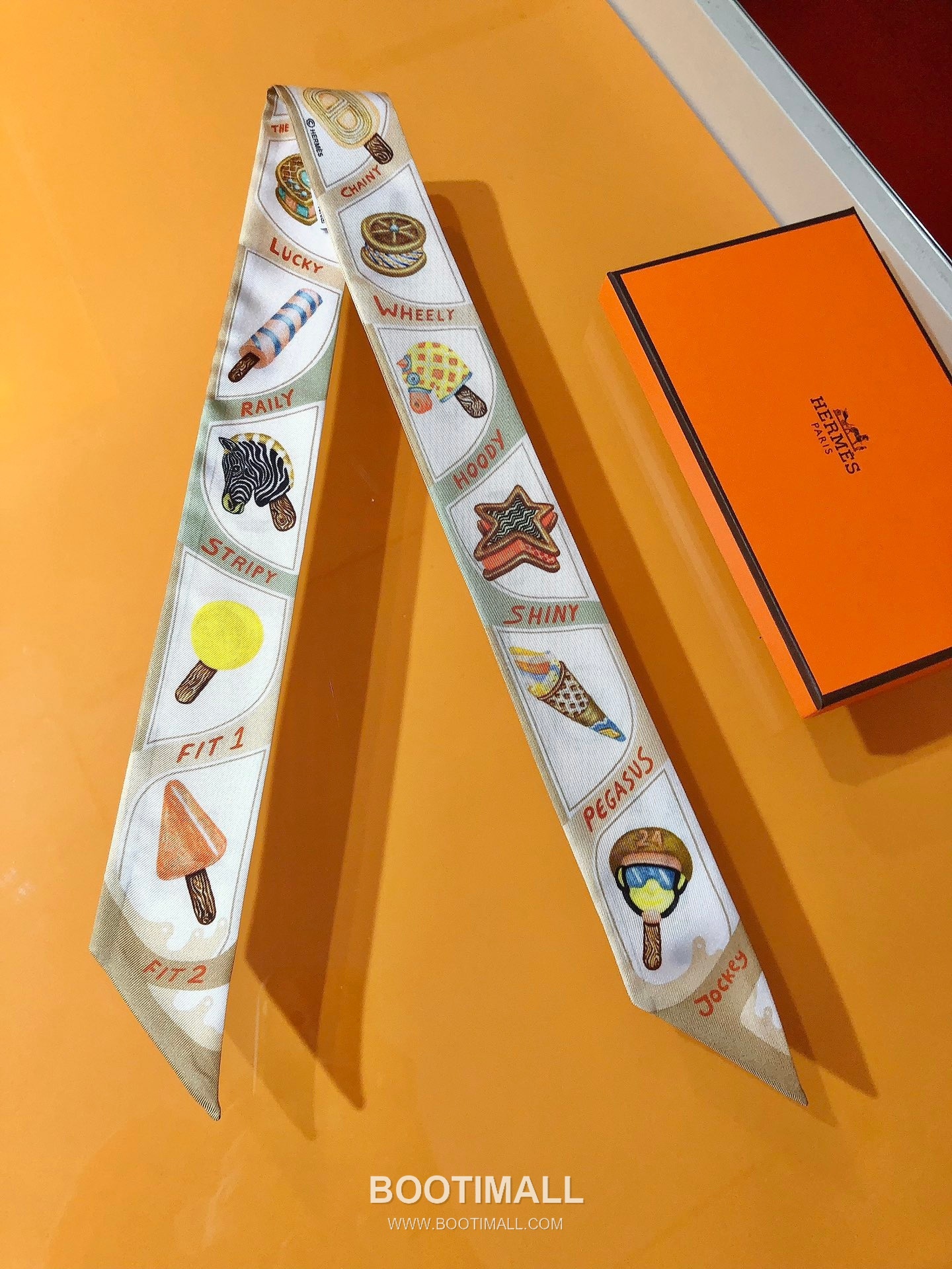 Hermes Twilly Silk Ribbon Silk Twill Multicolor Twilly Scarf 에르메스 트윌리 실크 리본 실크 트윌 멀티컬러 트윌리 스카프 86cm 3