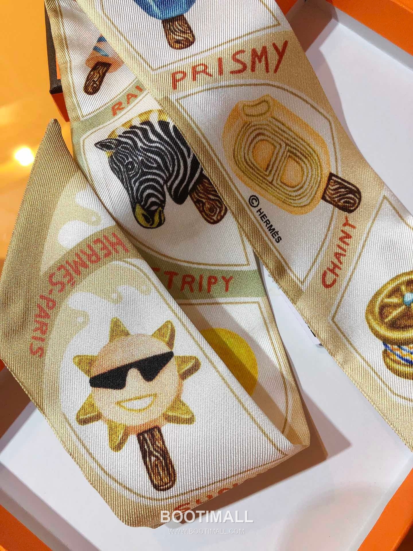 Hermes Twilly Silk Ribbon Silk Twill Multicolor Twilly Scarf 에르메스 트윌리 실크 리본 실크 트윌 멀티컬러 트윌리 스카프 86cm 6