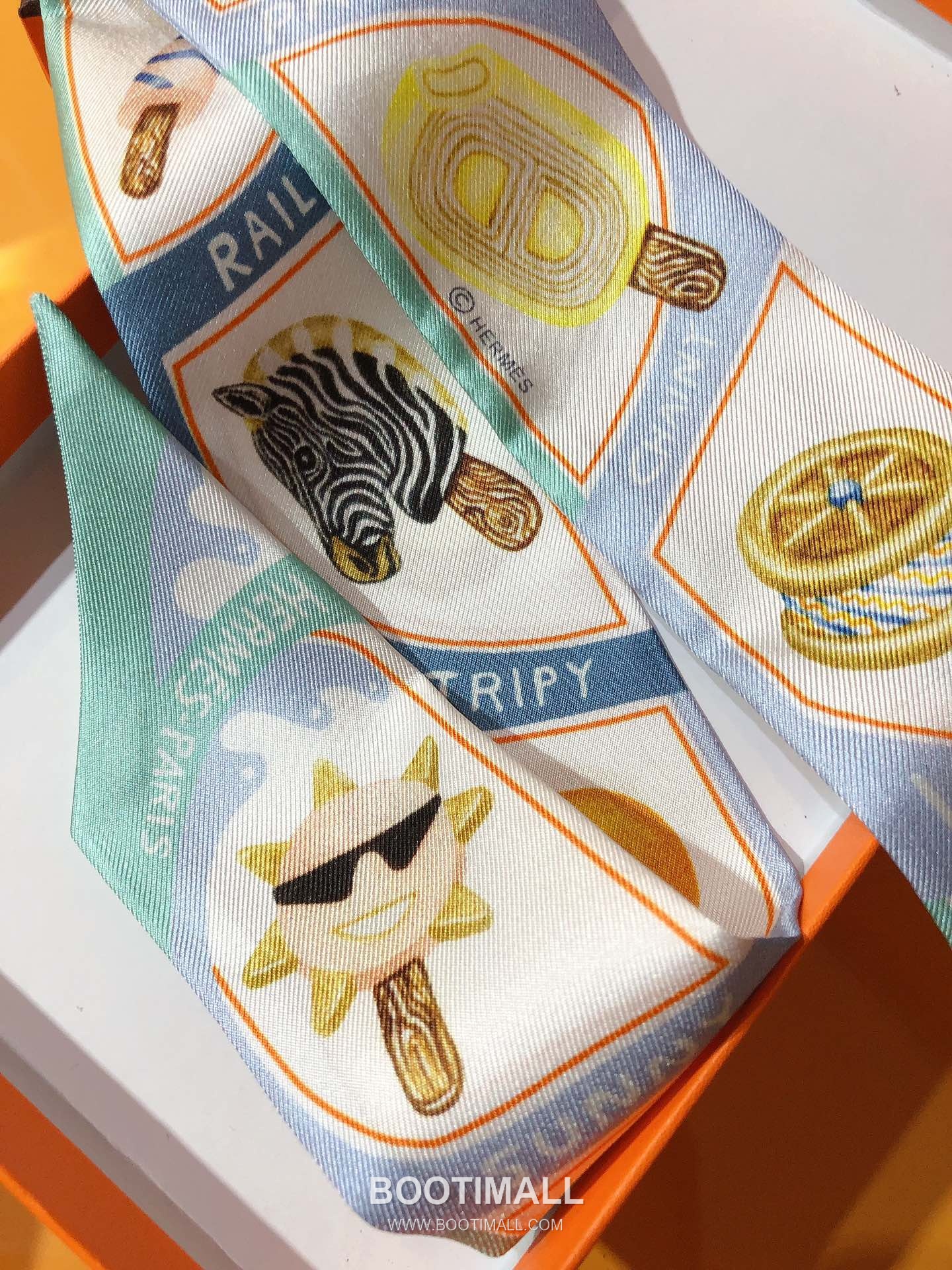 Hermes Twilly Silk Ribbon Silk Twill Multicolor Twilly Scarf 에르메스 트윌리 실크 리본 실크 트윌 멀티컬러 트윌리 스카프 86cm 6