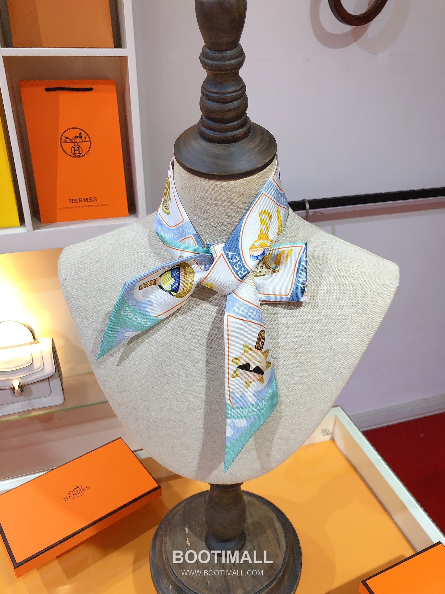 Hermes Twilly Silk Ribbon Silk Twill Multicolor Twilly Scarf 에르메스 트윌리 실크 리본 실크 트윌 멀티컬러 트윌리 스카프 86cm 8