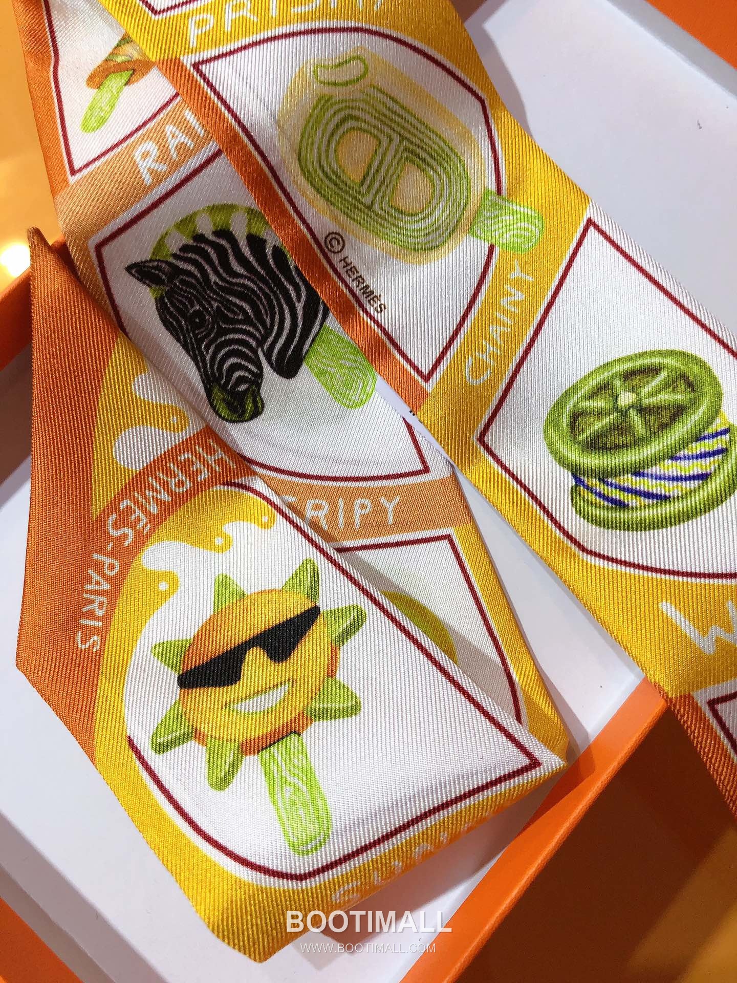 Hermes Twilly Silk Ribbon Silk Twill Multicolor Twilly Scarf 에르메스 트윌리 실크 리본 실크 트윌 멀티컬러 트윌리 스카프 86cm 6