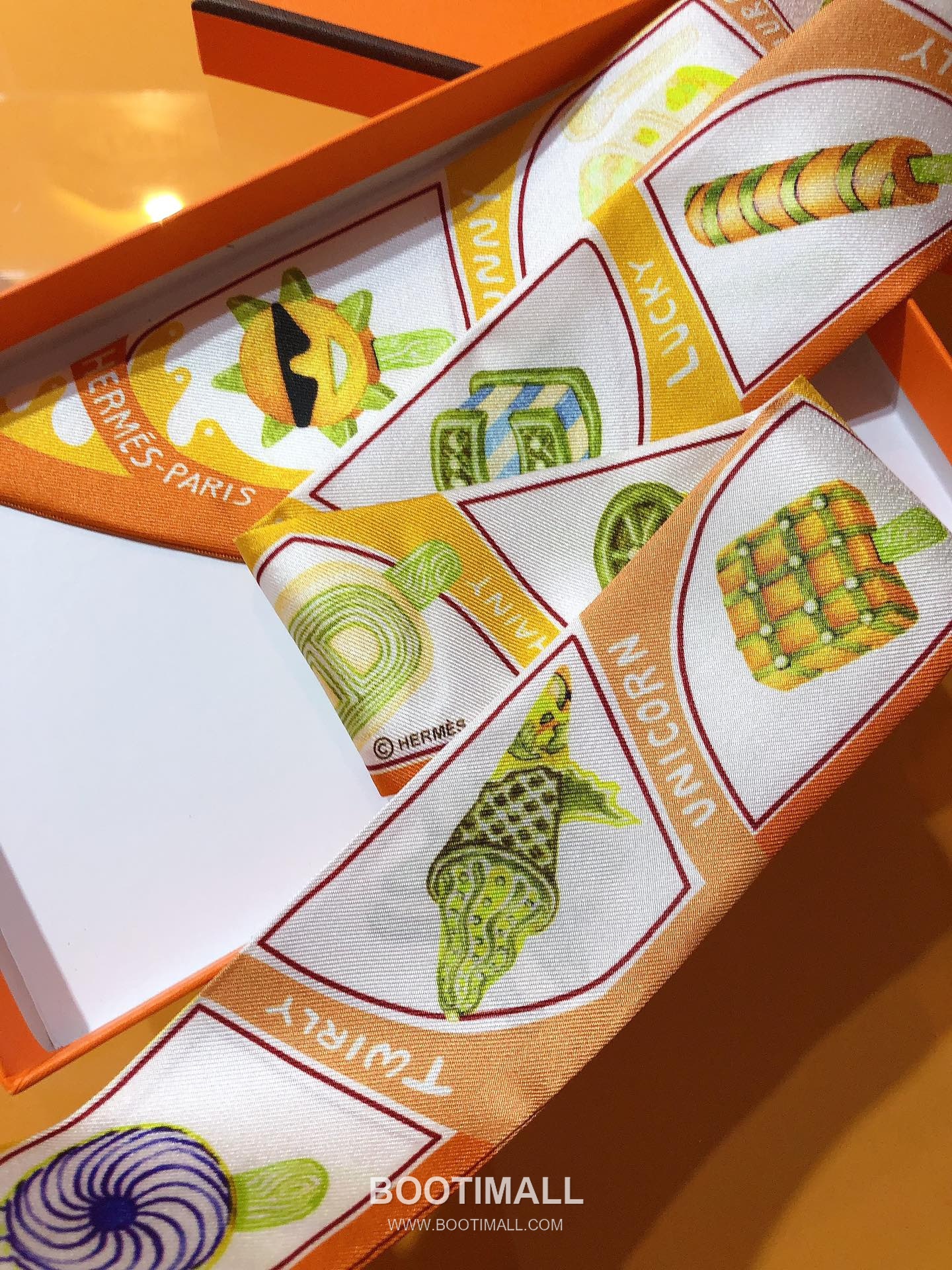 Hermes Twilly Silk Ribbon Silk Twill Multicolor Twilly Scarf 에르메스 트윌리 실크 리본 실크 트윌 멀티컬러 트윌리 스카프 86cm 7