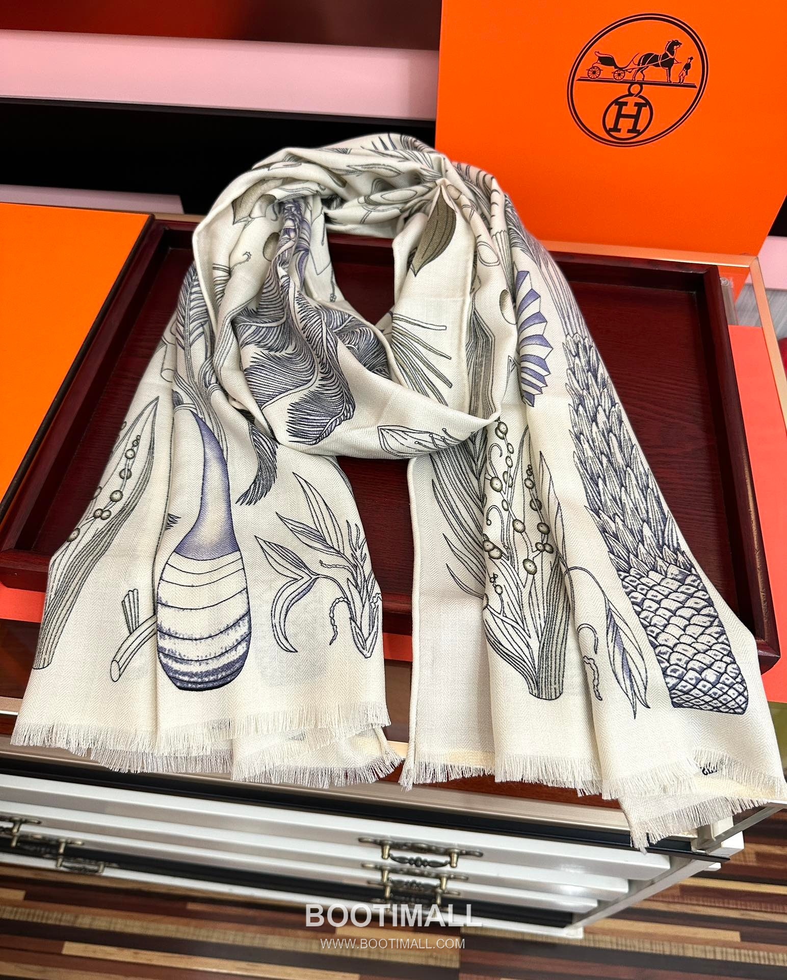 Hermes Cashmere Scarf Cashmere Black 에르메스 캐시미어 스카프 캐시미어 블랙 185cm 4