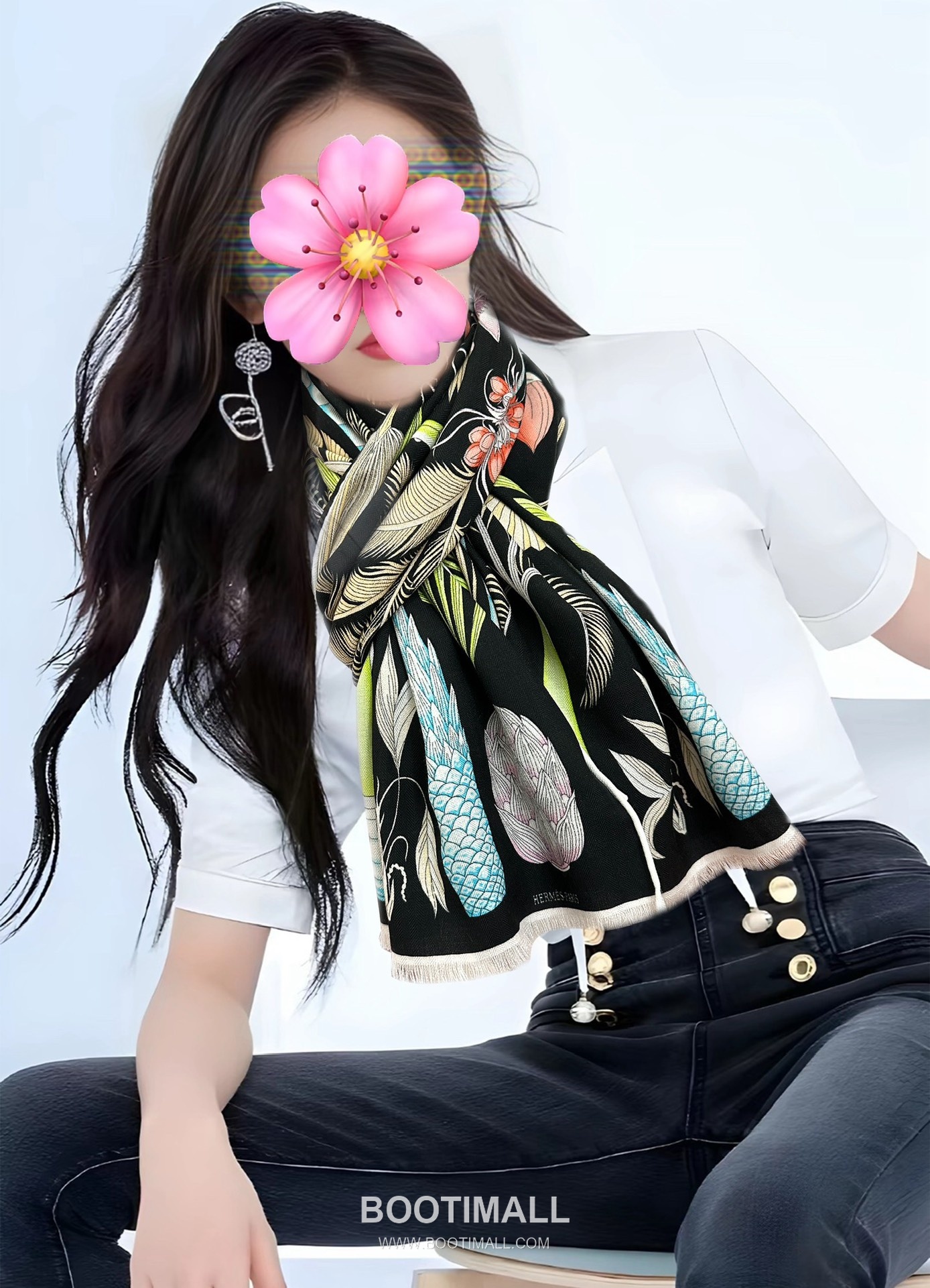 Hermes Cashmere Scarf Cashmere Black 에르메스 캐시미어 스카프 캐시미어 블랙 185cm 1