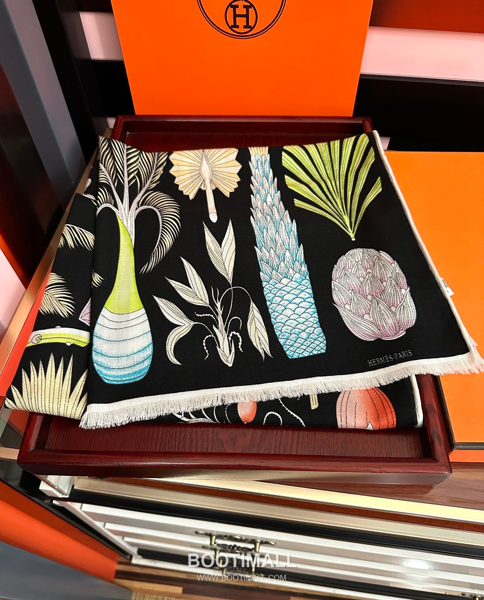 Hermes Cashmere Scarf Cashmere Black 에르메스 캐시미어 스카프 캐시미어 블랙 185cm 3