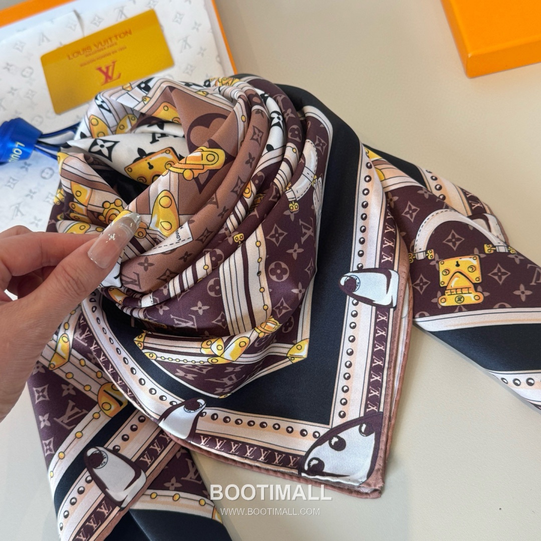 Louis Vuitton Lets Go 90 Scarf Silk Multicolor 루이비통 렛츠 고 90 스카프 실크 멀티컬러 90cm 7