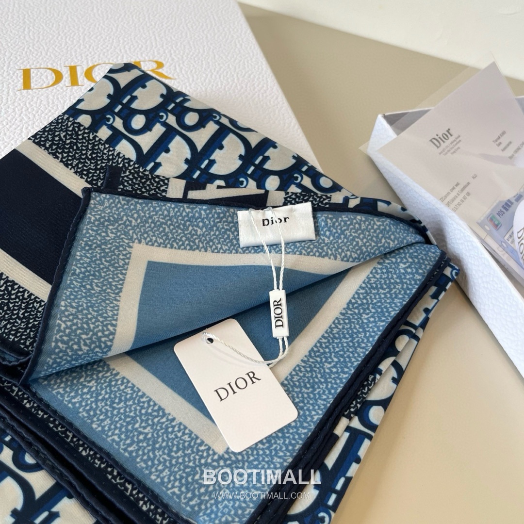 Dior Diortwin 90 Square Twill Silk Twill Blue Scarf 디올 트윈 90 트윌 90×90 실크 트윌 블루 스카프 90cm 8