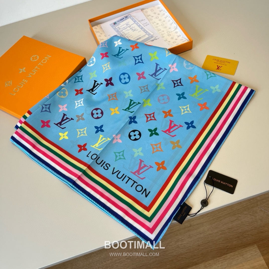 Louis Vuitton Monogram Silk Scarf Twill Silk Multicolor Belt 루이비통 모노그램 실크 스카프 트윌 실크 멀티컬러 벨트 2