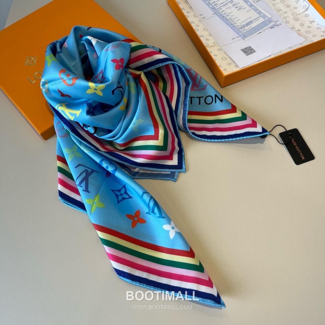 Louis Vuitton Monogram Silk Scarf Twill Silk Multicolor Belt 루이비통 모노그램 실크 스카프 트윌 실크 멀티컬러 벨트 3