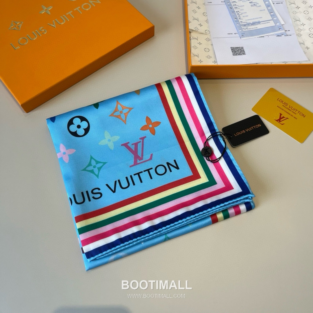 Louis Vuitton Monogram Silk Scarf Twill Silk Multicolor Belt 루이비통 모노그램 실크 스카프 트윌 실크 멀티컬러 벨트 5