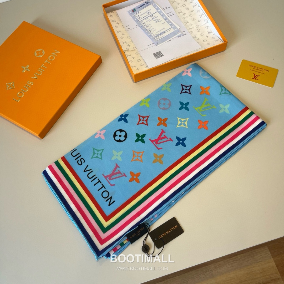 Louis Vuitton Monogram Silk Scarf Twill Silk Multicolor Belt 루이비통 모노그램 실크 스카프 트윌 실크 멀티컬러 벨트 6