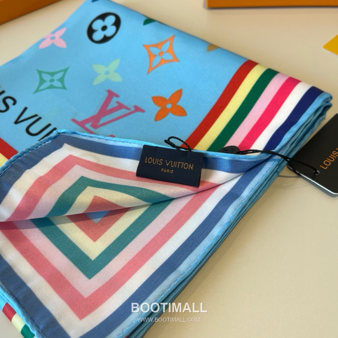 Louis Vuitton Monogram Silk Scarf Twill Silk Multicolor Belt 루이비통 모노그램 실크 스카프 트윌 실크 멀티컬러 벨트 7