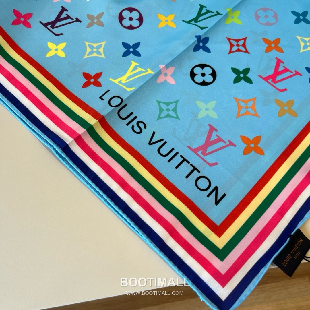Louis Vuitton Monogram Silk Scarf Twill Silk Multicolor Belt 루이비통 모노그램 실크 스카프 트윌 실크 멀티컬러 벨트 8