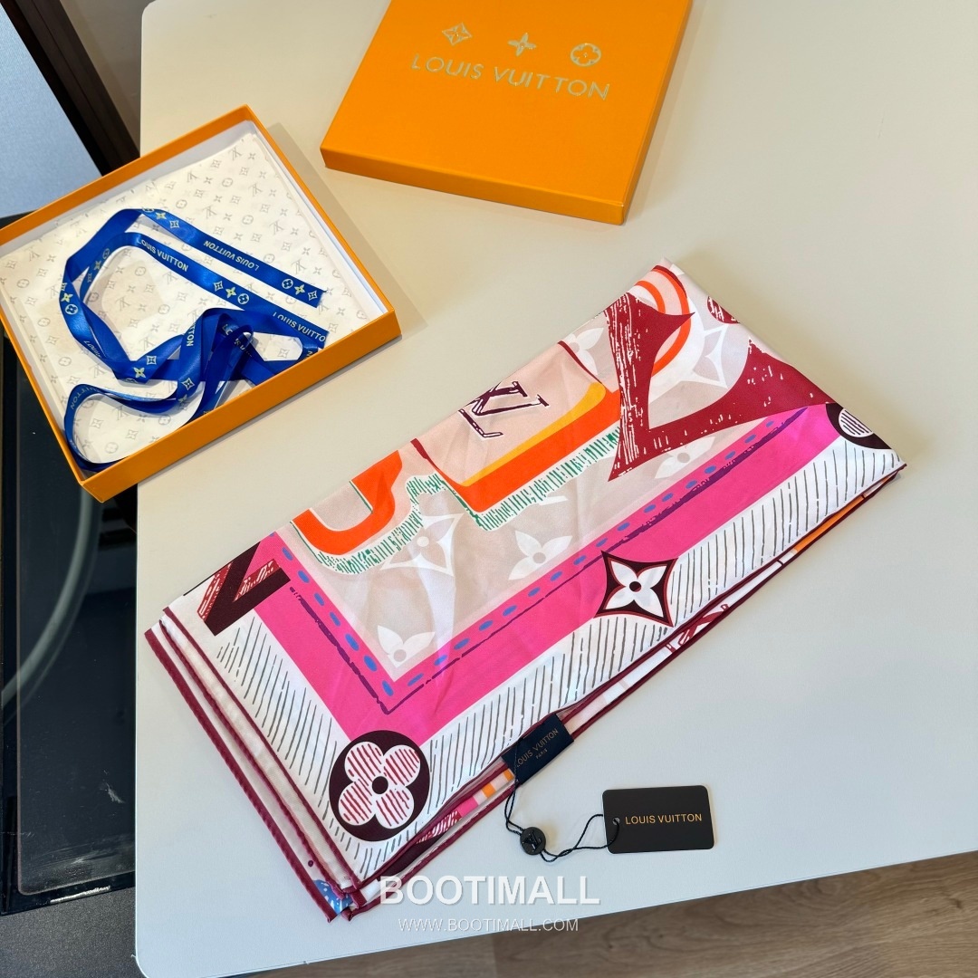 Louis Vuitton Unlocked 90 Scarf Silk Multicolor 루이비통 언락드 90 스카프 실크 멀티컬러 90 x 90 cm 90cm 3