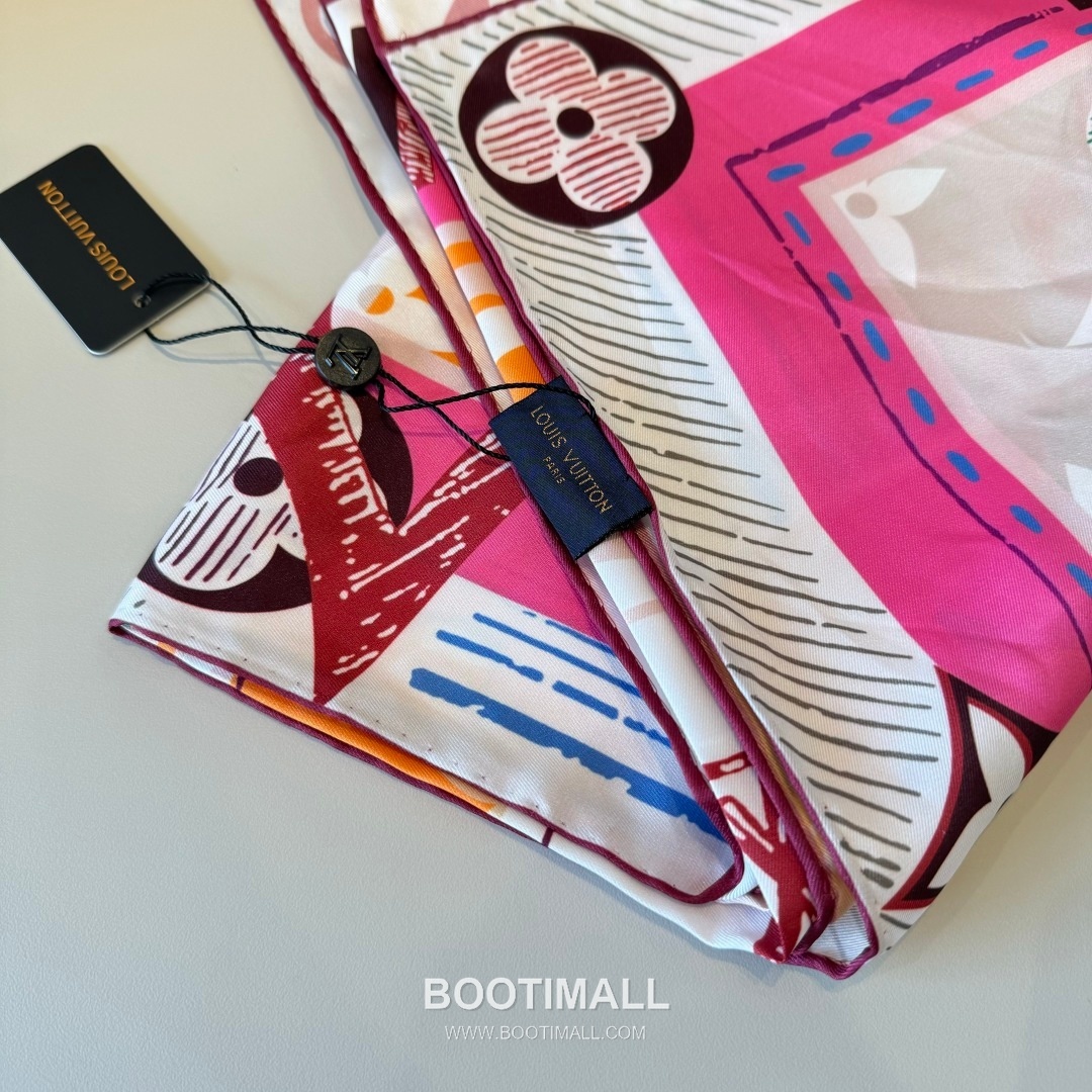 Louis Vuitton Unlocked 90 Scarf Silk Multicolor 루이비통 언락드 90 스카프 실크 멀티컬러 90 x 90 cm 90cm 8