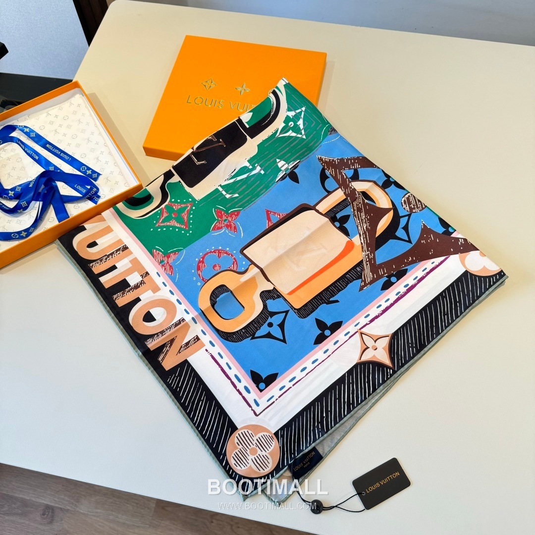 Louis Vuitton Unlocked 90 Scarf Silk Multicolor 루이비통 언락드 90 스카프 실크 멀티컬러 90cm 2