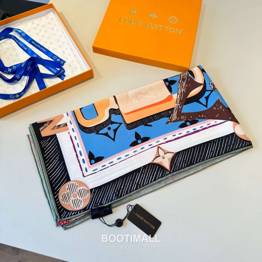 Louis Vuitton Unlocked 90 Scarf Silk Multicolor 루이비통 언락드 90 스카프 실크 멀티컬러 90cm 3