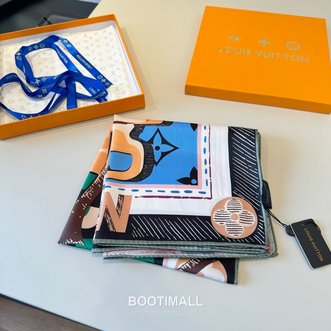 Louis Vuitton Unlocked 90 Scarf Silk Multicolor 루이비통 언락드 90 스카프 실크 멀티컬러 90cm 4