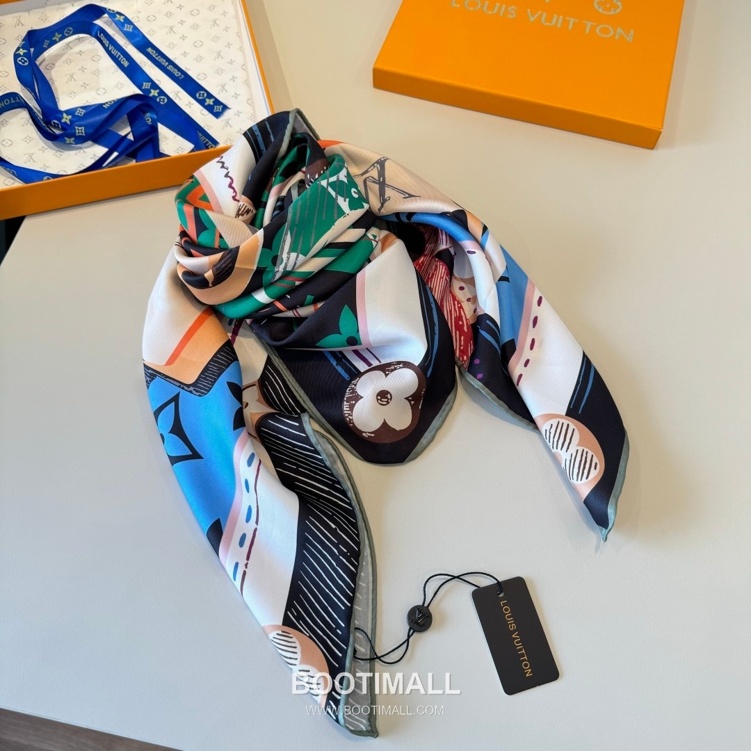 Louis Vuitton Unlocked 90 Scarf Silk Multicolor 루이비통 언락드 90 스카프 실크 멀티컬러 90cm 5