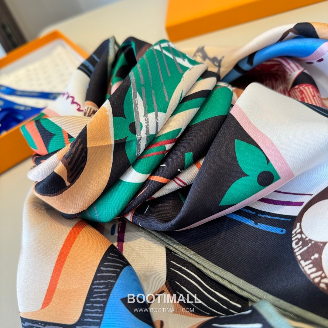 Louis Vuitton Unlocked 90 Scarf Silk Multicolor 루이비통 언락드 90 스카프 실크 멀티컬러 90cm 6