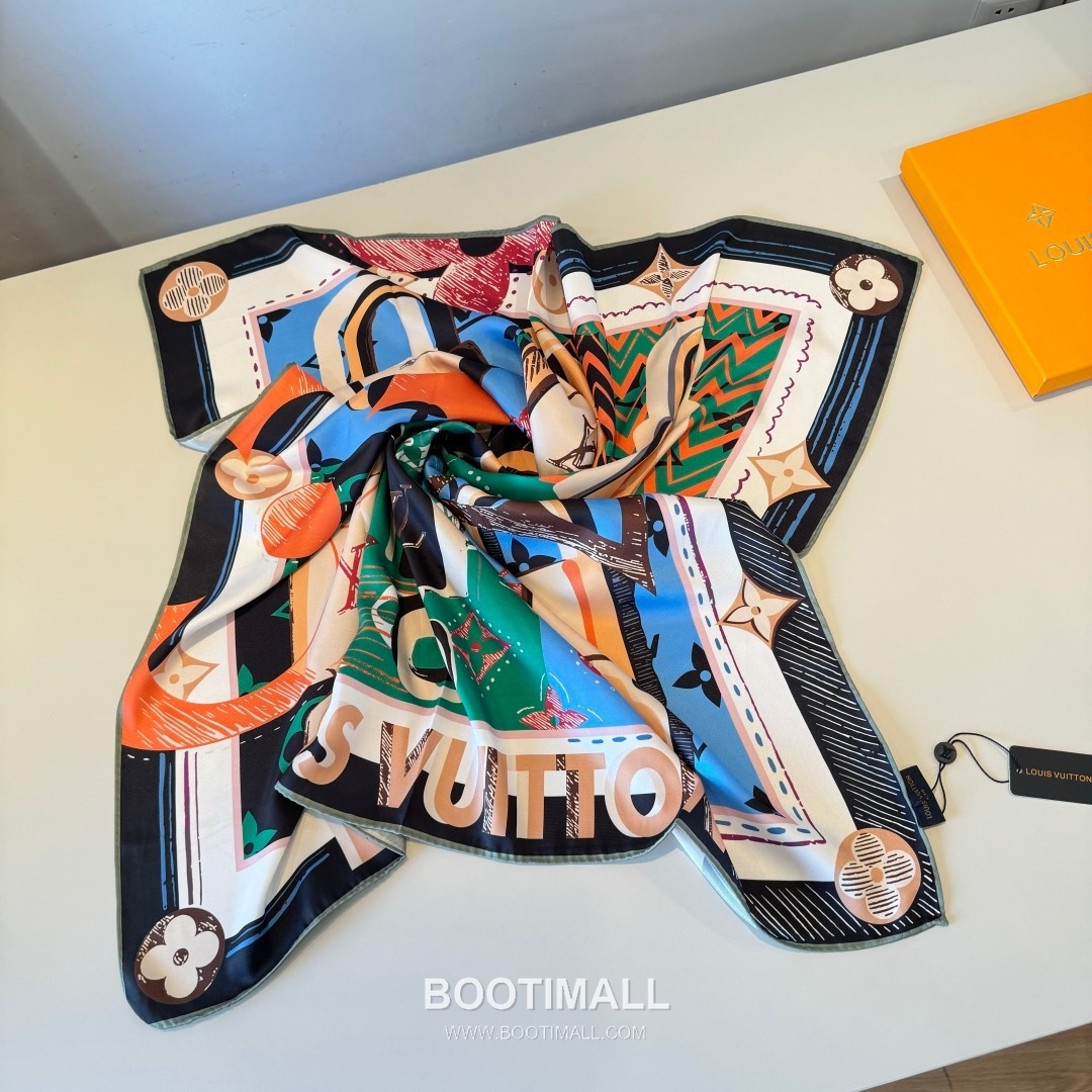 Louis Vuitton Unlocked 90 Scarf Silk Multicolor 루이비통 언락드 90 스카프 실크 멀티컬러 90cm 7