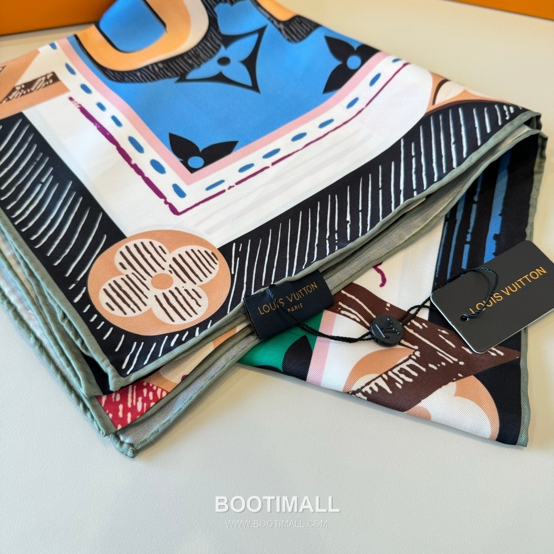 Louis Vuitton Unlocked 90 Scarf Silk Multicolor 루이비통 언락드 90 스카프 실크 멀티컬러 90cm 8