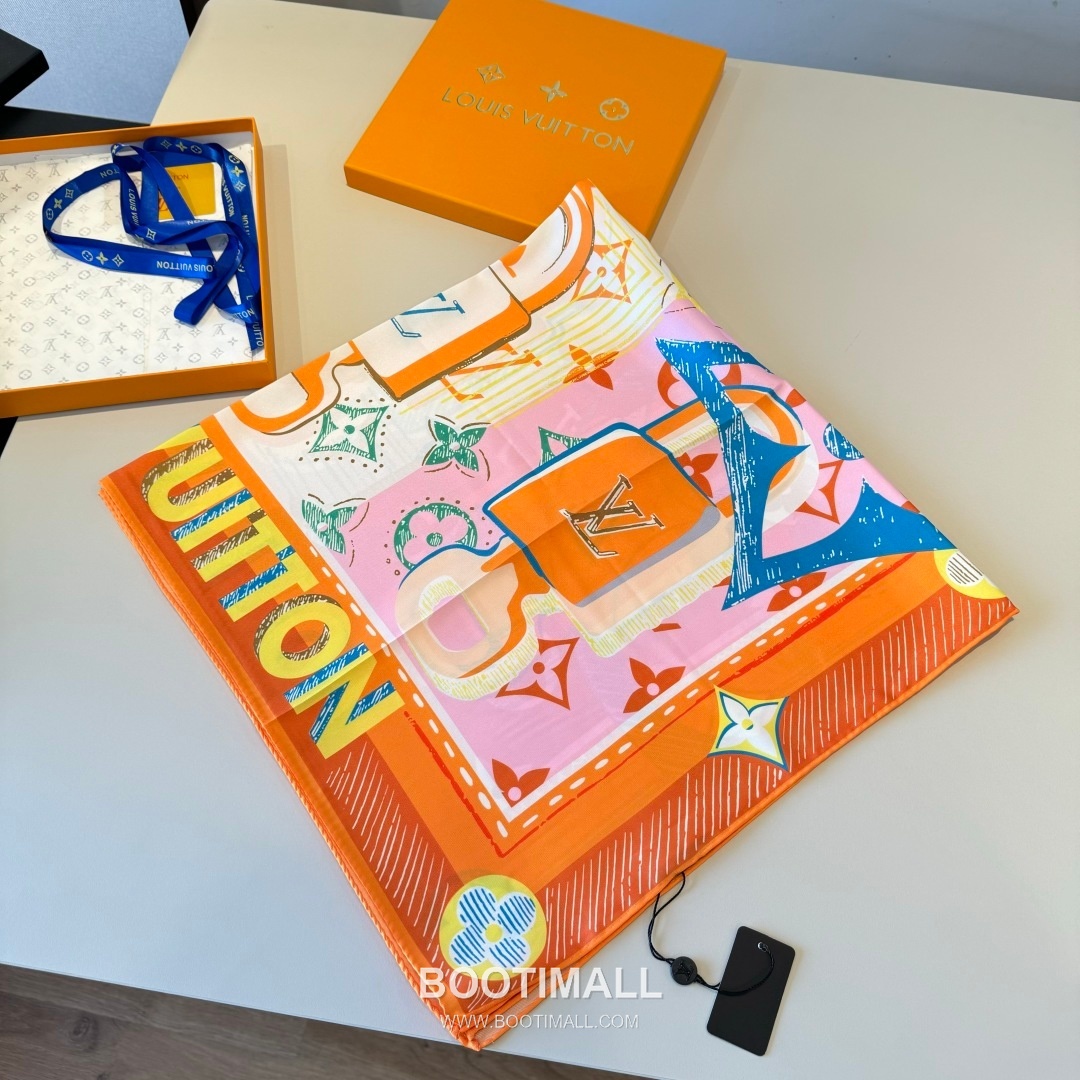 Louis Vuitton Unlocked 90 Scarf Silk Multicolor 루이비통 언락드 90 스카프 실크 멀티컬러 90cm 2
