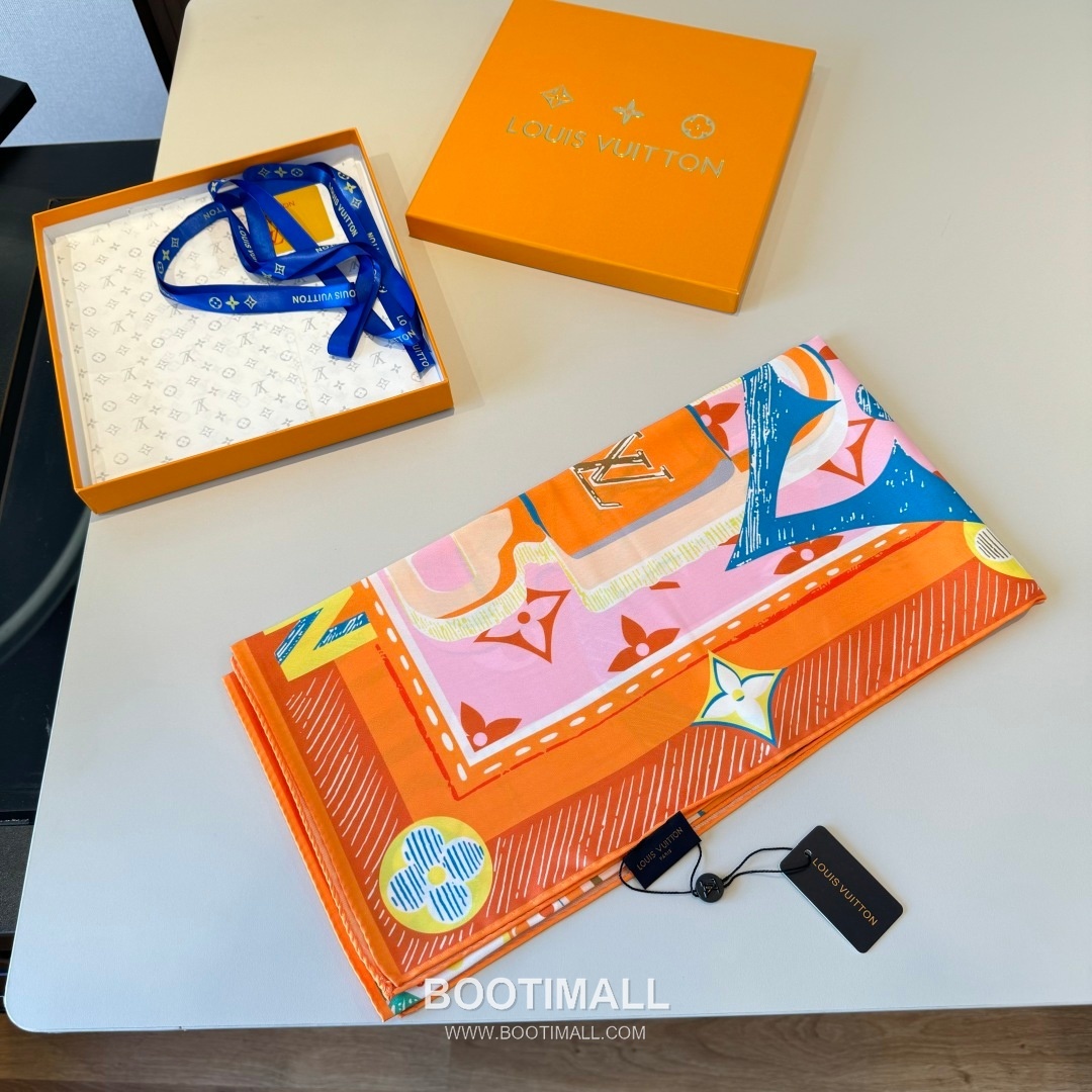 Louis Vuitton Unlocked 90 Scarf Silk Multicolor 루이비통 언락드 90 스카프 실크 멀티컬러 90cm 3