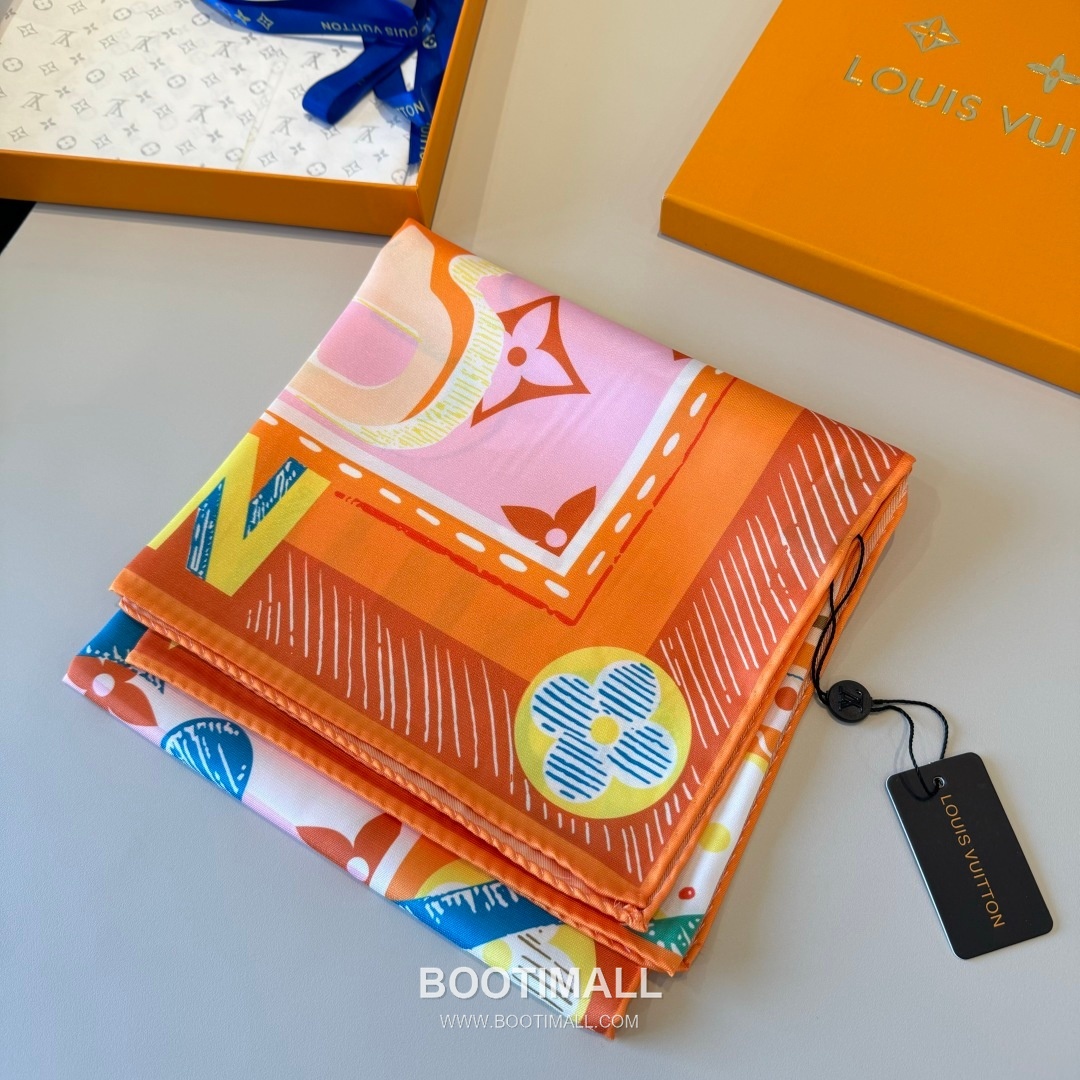 Louis Vuitton Unlocked 90 Scarf Silk Multicolor 루이비통 언락드 90 스카프 실크 멀티컬러 90cm 4