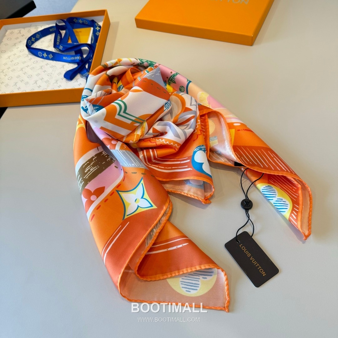Louis Vuitton Unlocked 90 Scarf Silk Multicolor 루이비통 언락드 90 스카프 실크 멀티컬러 90cm 5