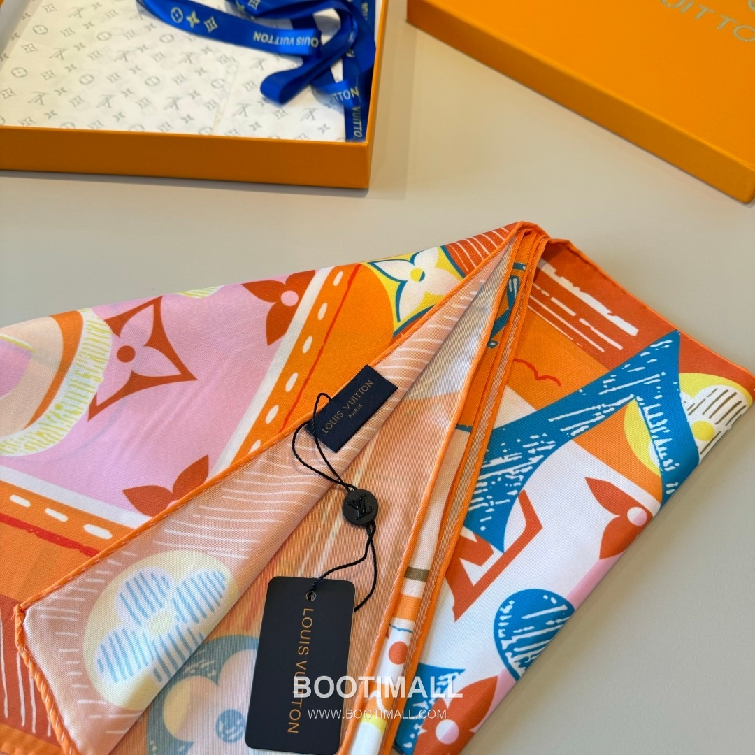 Louis Vuitton Unlocked 90 Scarf Silk Multicolor 루이비통 언락드 90 스카프 실크 멀티컬러 90cm 7