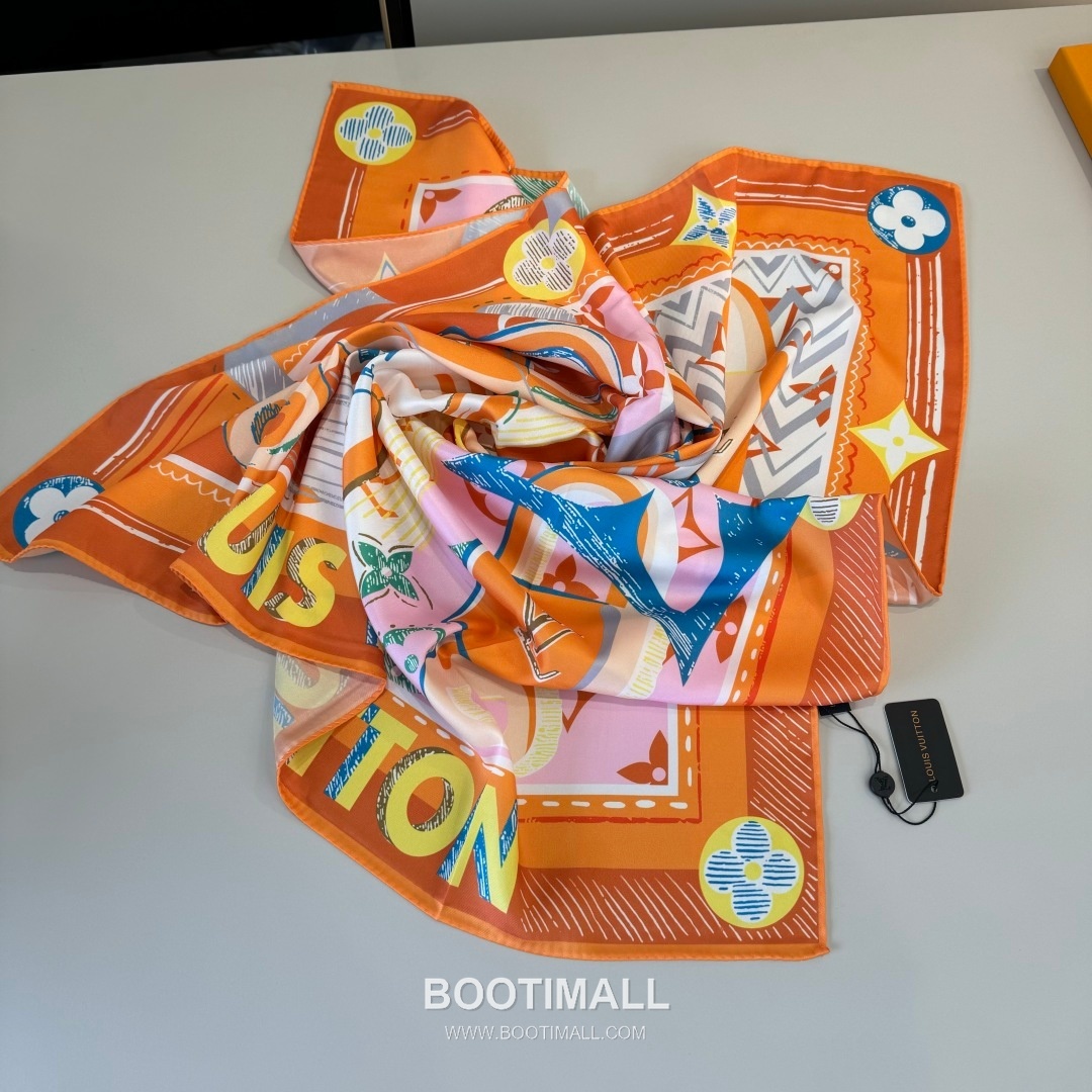 Louis Vuitton Unlocked 90 Scarf Silk Multicolor 루이비통 언락드 90 스카프 실크 멀티컬러 90cm 8