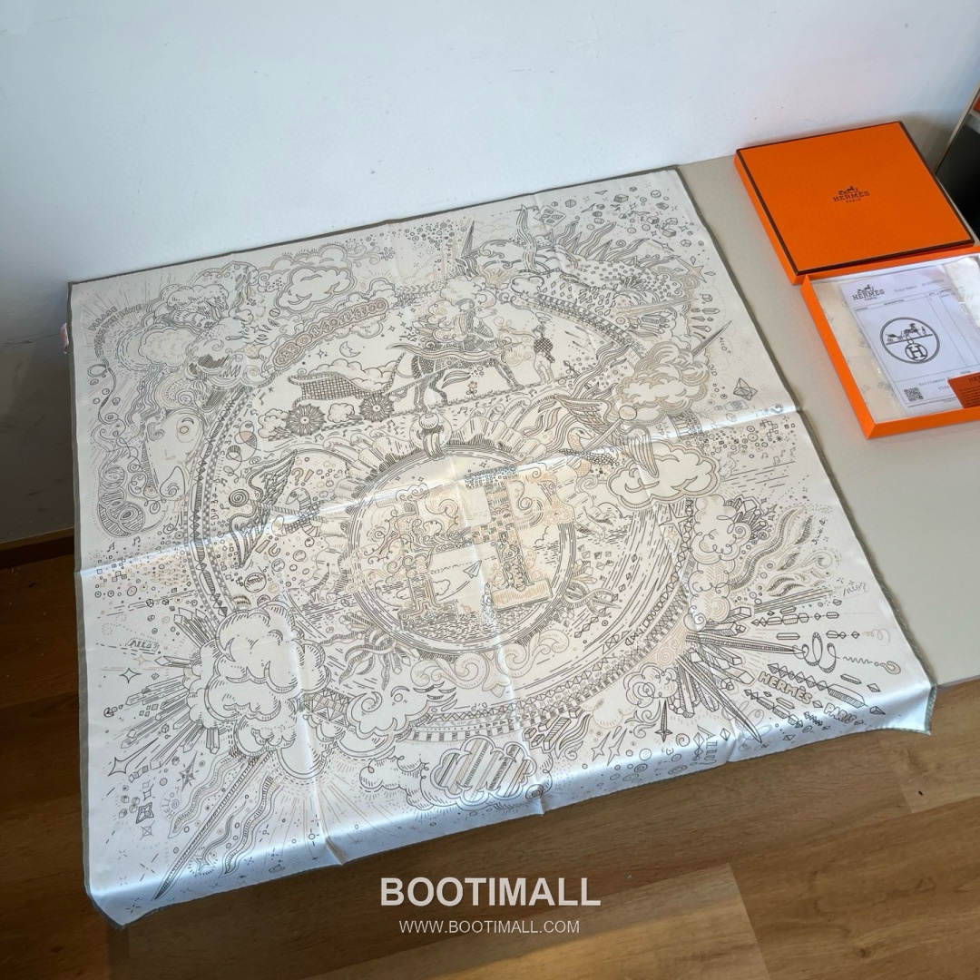 Hermes Connecting 90 Square Silk Black Scarf 에르메스 커넥팅 90 스퀘어 실크 블랙 스카프 90×90cm 3