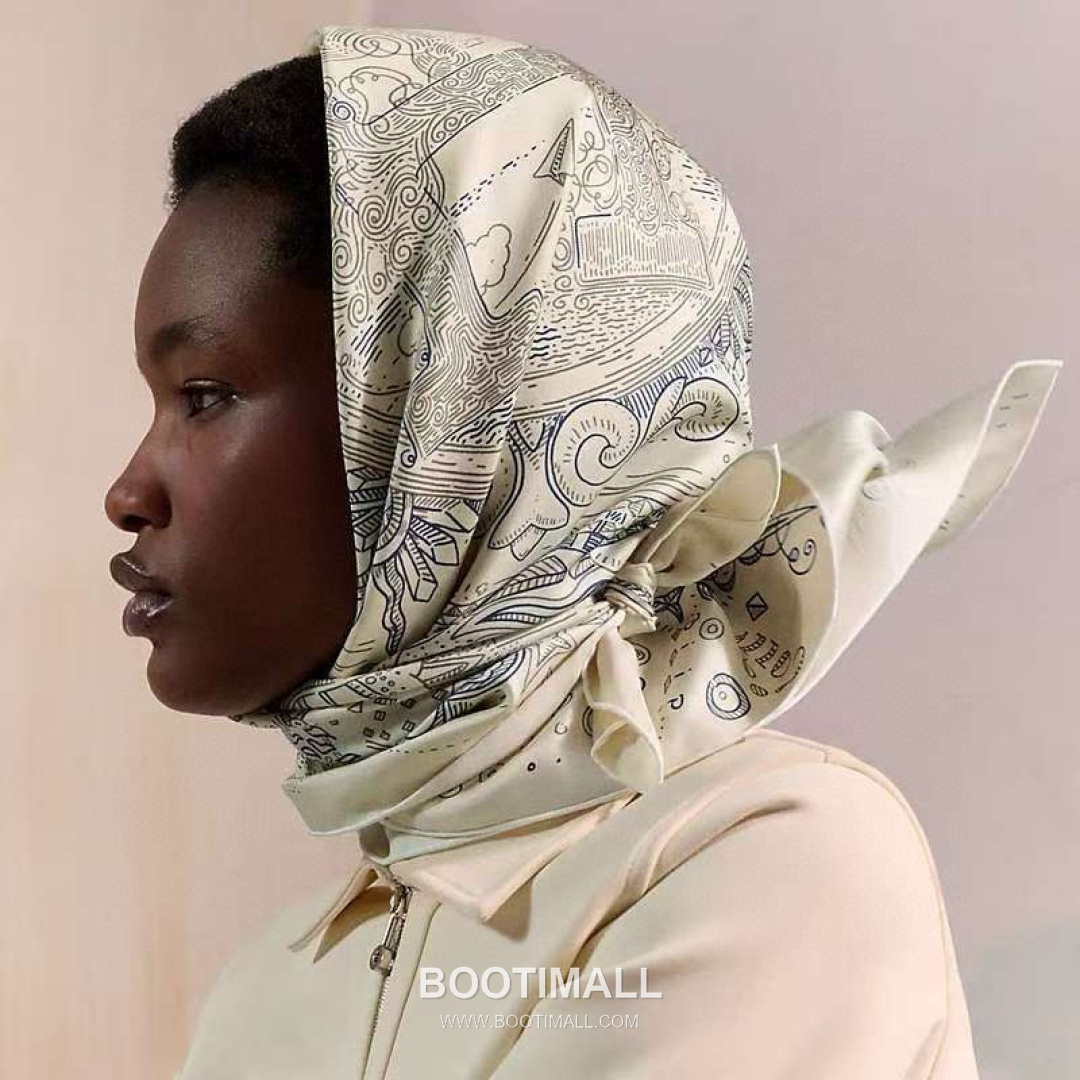 Hermes Connecting 90 Square Silk Black Scarf 에르메스 커넥팅 90 스퀘어 실크 블랙 스카프 90cm 2