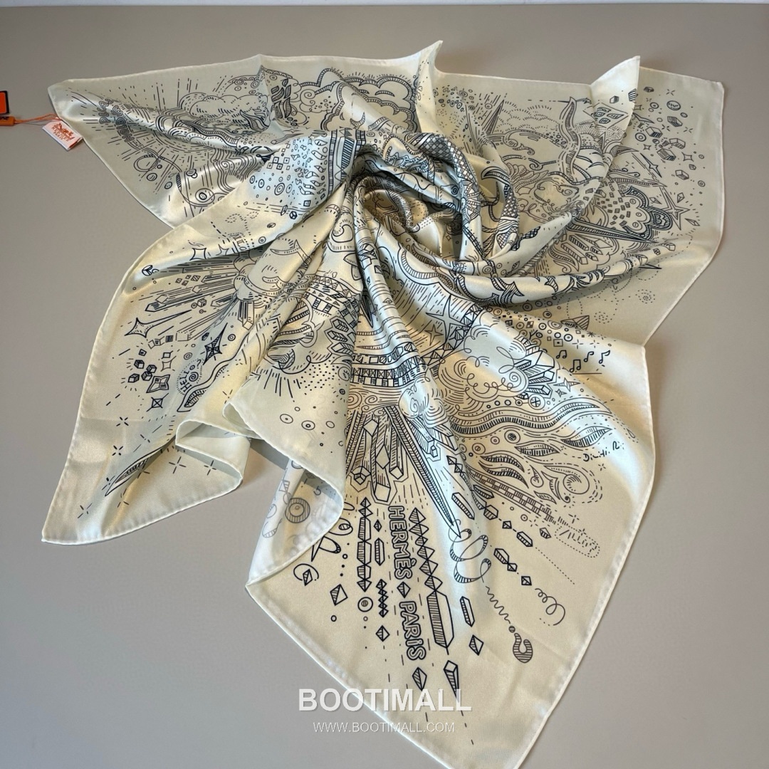 Hermes Connecting 90 Square Silk Black Scarf 에르메스 커넥팅 90 스퀘어 실크 블랙 스카프 90cm 8