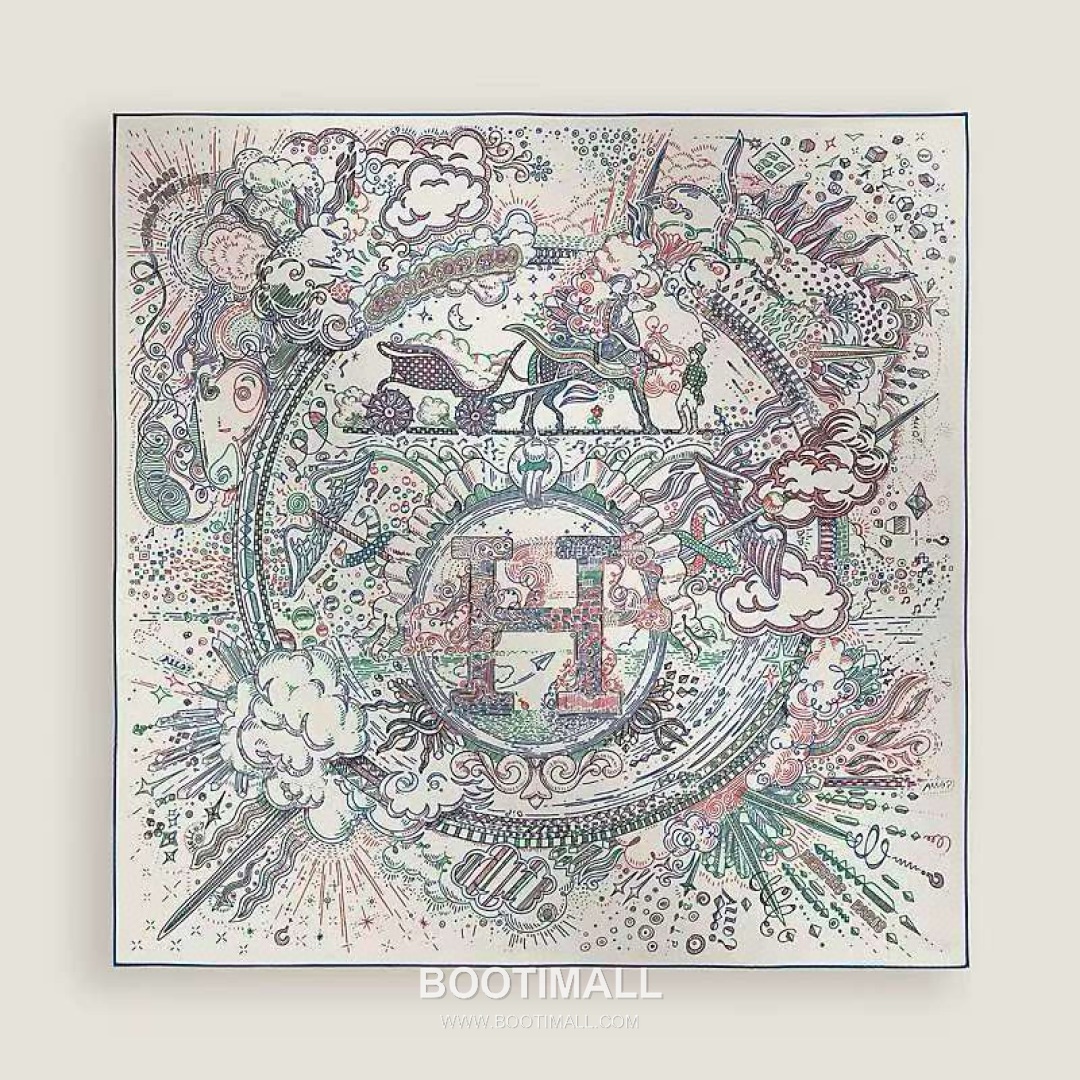 Hermes Connecting 90 Square Silk Black Scarf 에르메스 커넥팅 90 스퀘어 실크 블랙 스카프 90cm 1