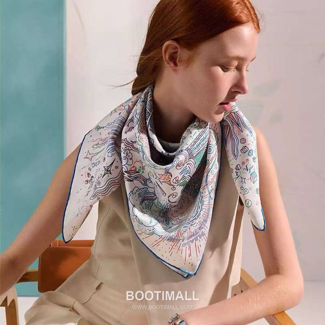 Hermes Connecting 90 Square Silk Black Scarf 에르메스 커넥팅 90 스퀘어 실크 블랙 스카프 90cm 2