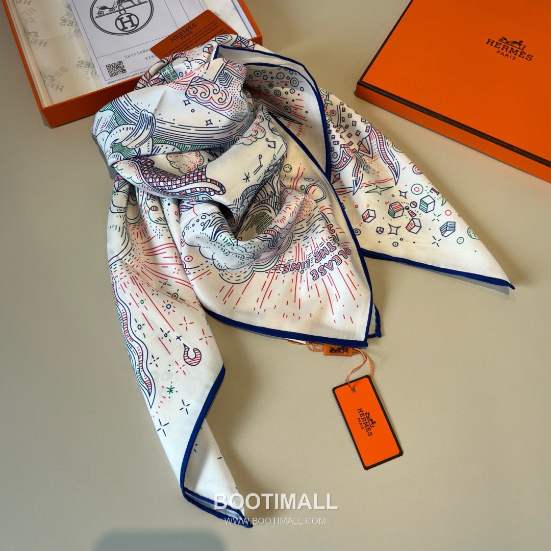 Hermes Connecting 90 Square Silk Black Scarf 에르메스 커넥팅 90 스퀘어 실크 블랙 스카프 90cm 7