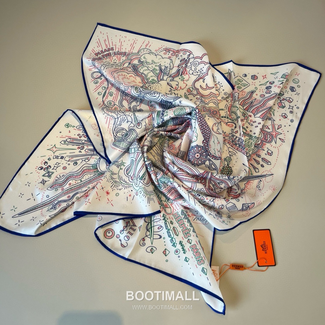 Hermes Connecting 90 Square Silk Black Scarf 에르메스 커넥팅 90 스퀘어 실크 블랙 스카프 90cm 8