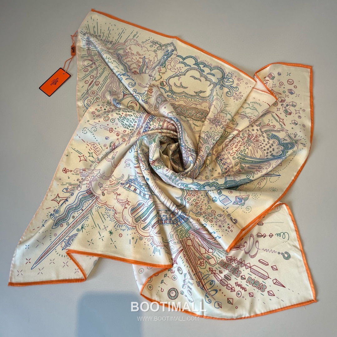 Hermes Connecting 90 Square Silk Black Scarf 에르메스 커넥팅 90 스퀘어 실크 블랙 스카프 90cm 8