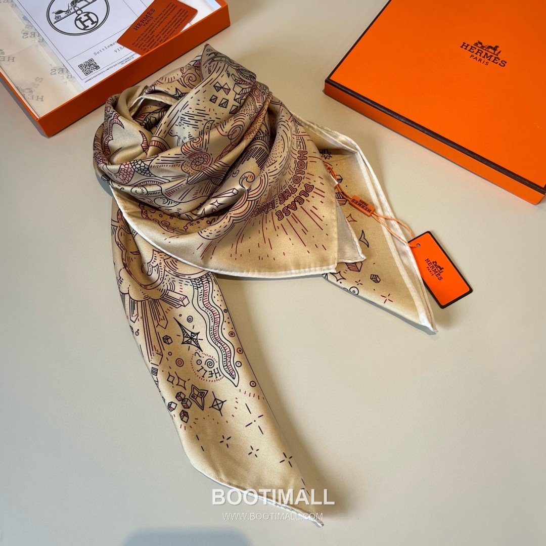 Hermes Connecting 90 Square Silk Black Scarf 에르메스 커넥팅 90 스퀘어 실크 블랙 스카프 90cm 7