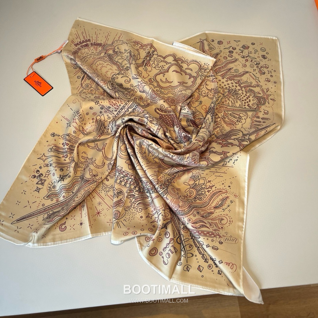 Hermes Connecting 90 Square Silk Black Scarf 에르메스 커넥팅 90 스퀘어 실크 블랙 스카프 90cm 8