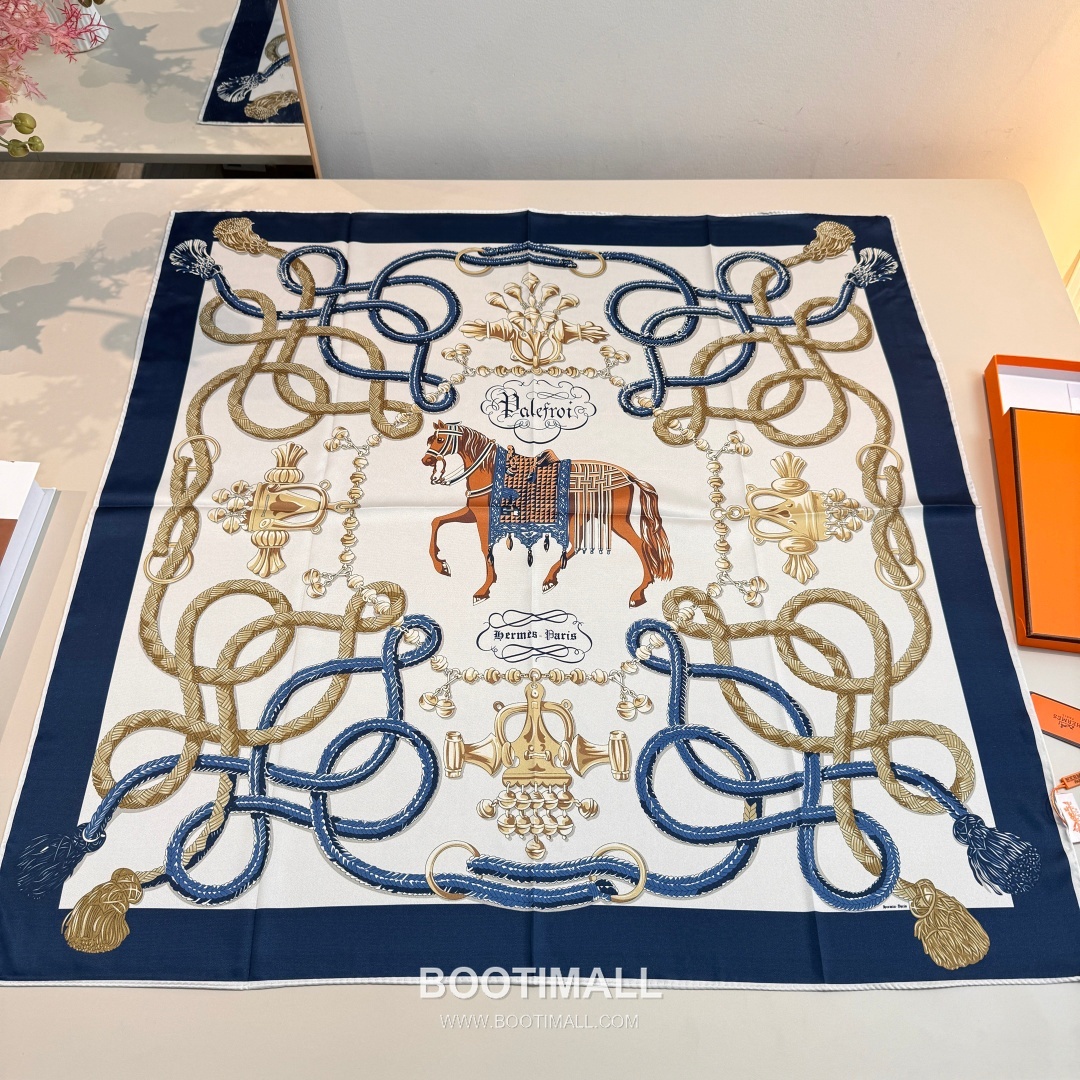 Hermes Saddle Horse Square Silk Black Scarf 에르메스 안장 말 스퀘어 실크 블랙 스카프 90cm 2
