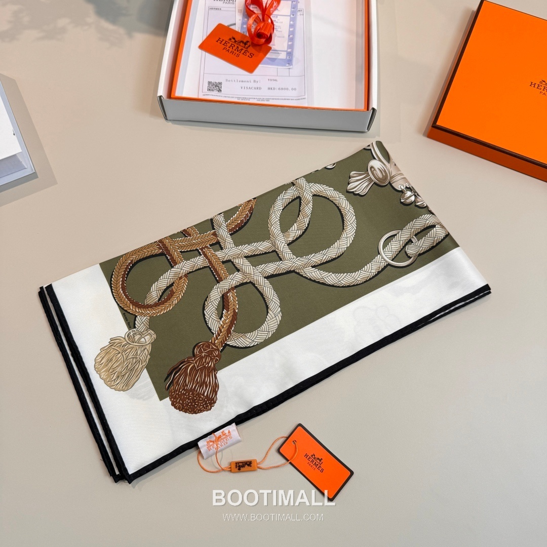 Hermes Saddle Horse Square Silk Black Scarf 에르메스 안장 말 스퀘어 실크 블랙 스카프 90cm 4