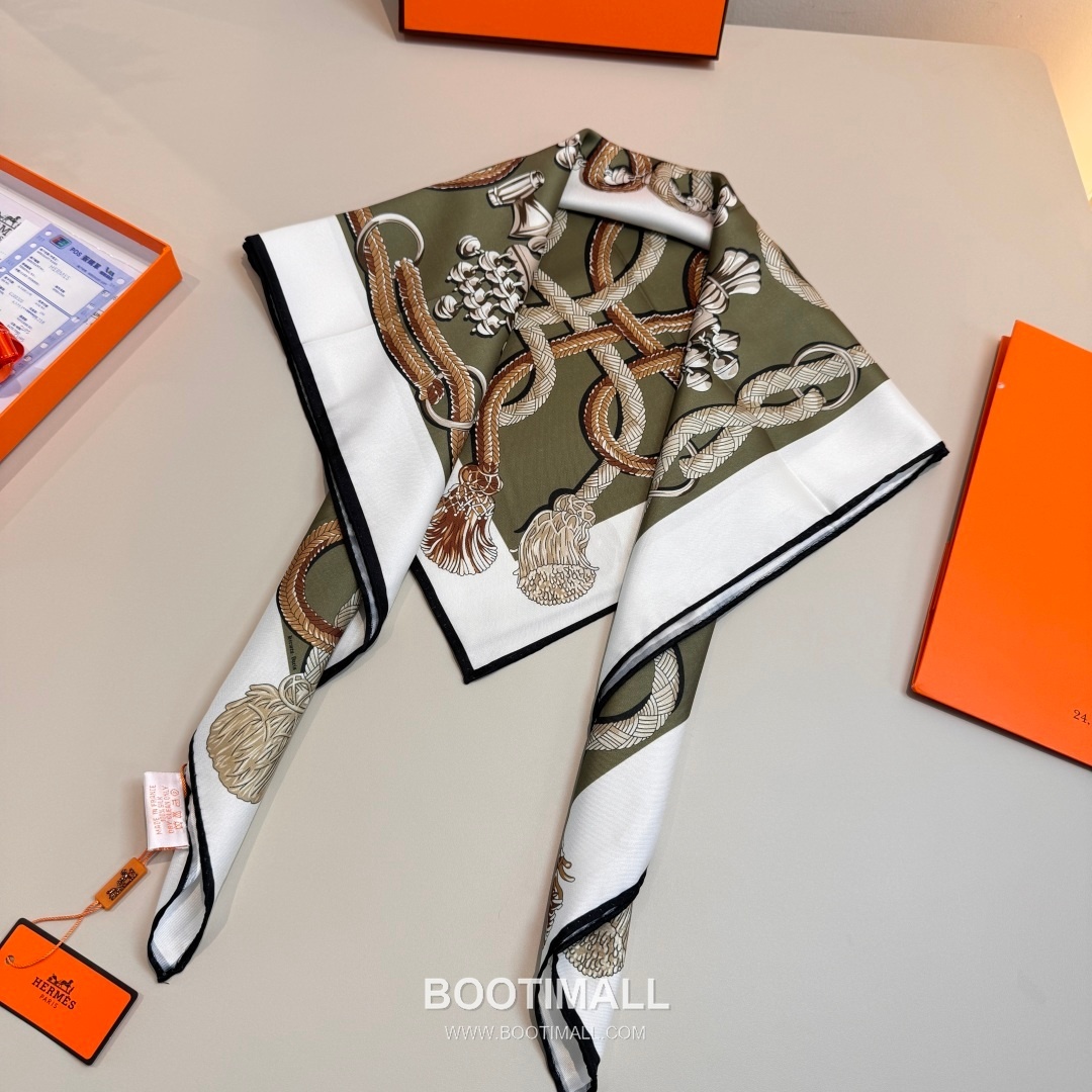 Hermes Saddle Horse Square Silk Black Scarf 에르메스 안장 말 스퀘어 실크 블랙 스카프 90cm 7