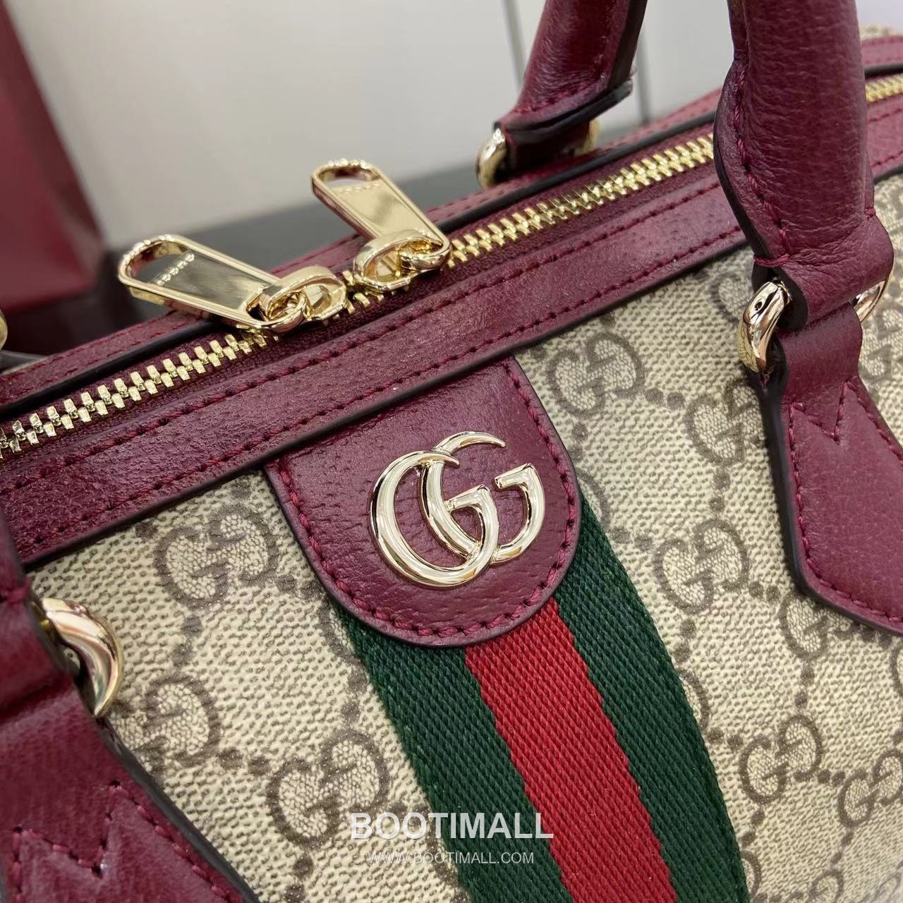 Gucci Ophidia Tote GG Canvas, Leather Trim Brown Tote Bag 구찌 오피디아 토트백 836824 GG 캔버스, 가죽 트리밍 브라운 31cm 5