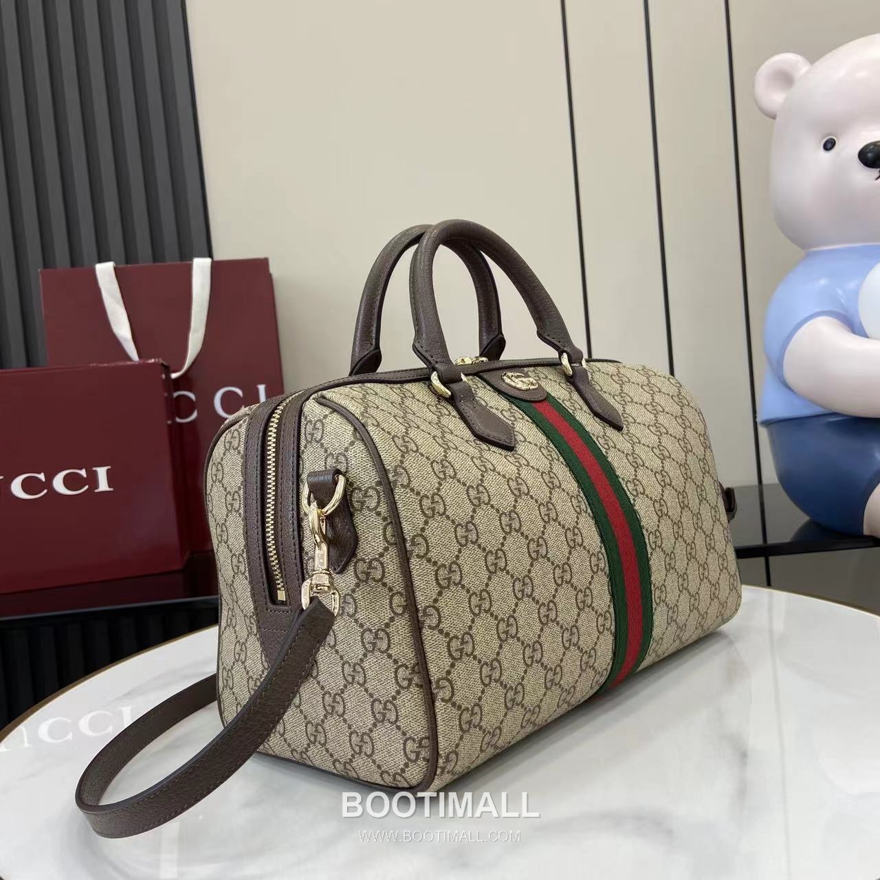 Gucci Ophidia Tote Bag GG Canvas Brown 구찌 오피디아 토트백 836824 GG 캔버스 브라운 31cm 2