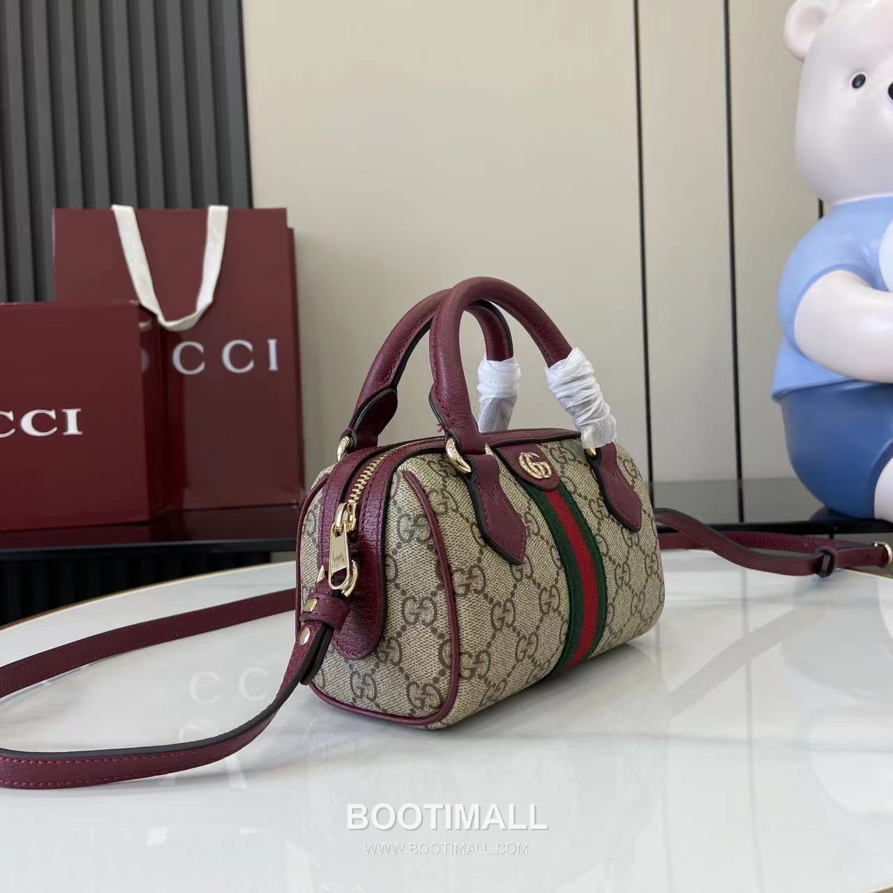 Gucci Ophidia Mini Boston GG Coated Fabric Brown Boston Bag 구찌 오피디아 미니 보스턴 838478 GG 코팅 패브릭 브라운 보스턴백 16cm 2